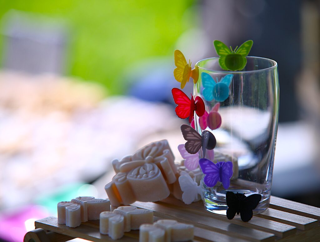 soaphub Vlinder glasmarker foto Maaike Bouwkamp zomer butterfly feestartikel